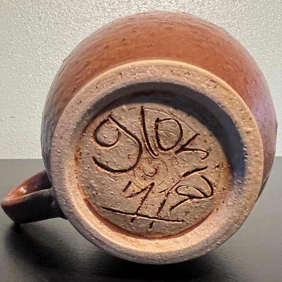 Handcrafted Wheel-Thrown Earthy Tone Pottery Mug w/ Tree Motif ~ Artist Signed - Picture 5 of 9